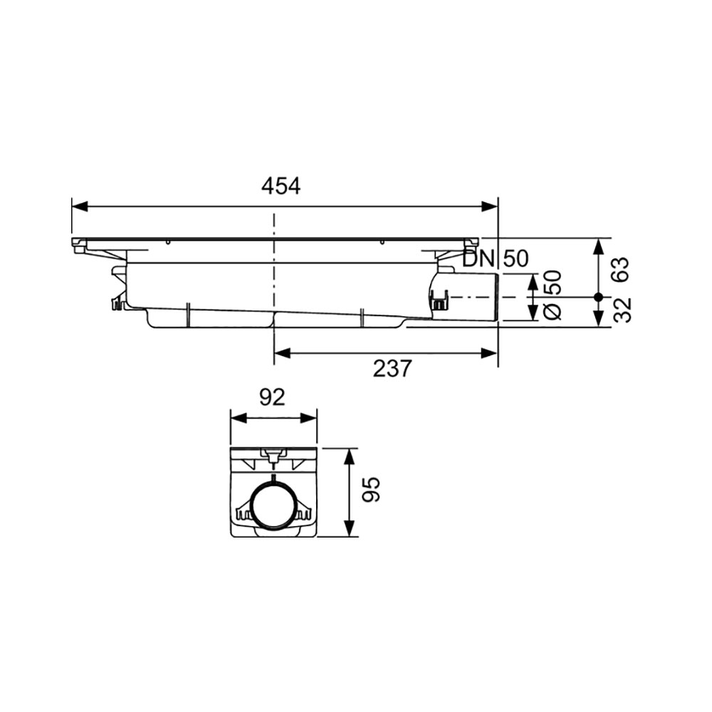 TECE сифон TECEdrainprofile «стандартный» с боковым сливом DN 50