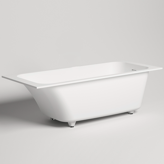 Salini Orlanda KIT Встраиваемая ванна 170х80х60cм, "Up&Down", сифон, щелевой слив-перелив, S-Stone, цвет: белый матовый