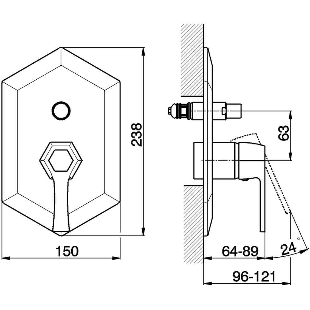 CISAL Cherie Однорычажный смеситель для ванны/душа, цвет: золото/черный матовый