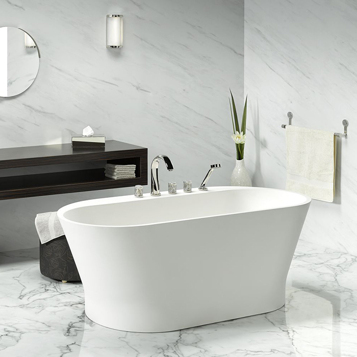 THG Hirondelles Platinum Stamped Смеситель на борт ванны, 5 отв., с ручным душем, цвет: Polished nickel