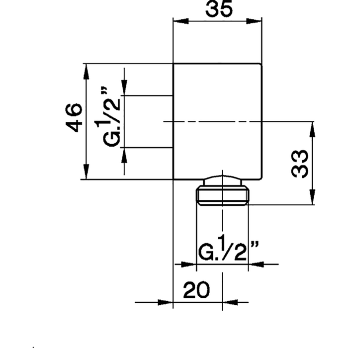 CISAL Shower Вывод из стены для душевого шланга, цвет: хром