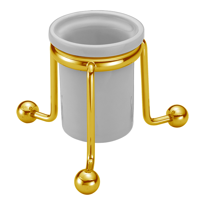 CISAL Arcana Стакан настольный керамический, цвет: белый/золото