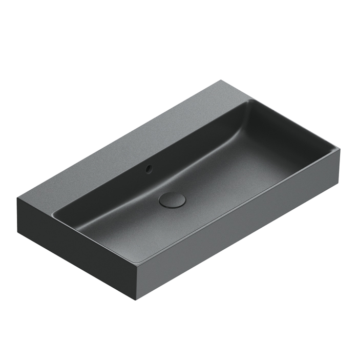 Catalano Premium Раковина 80x47см, без отв., цвет: черный матовый