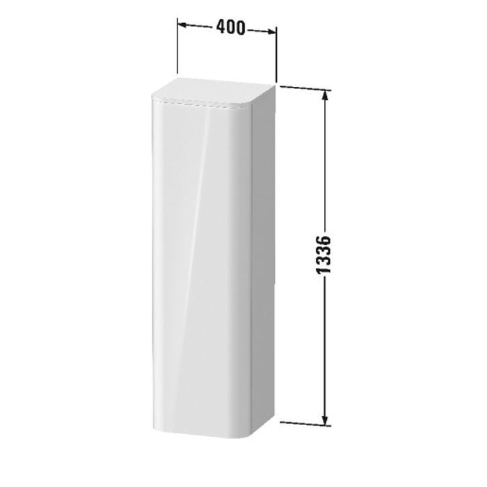 Duravit Happy D.2 Plus Пенал подвесной 133.6x40x36см 1 дверь, 3 стекл. полки, SX, цвет: stone grey satin matt