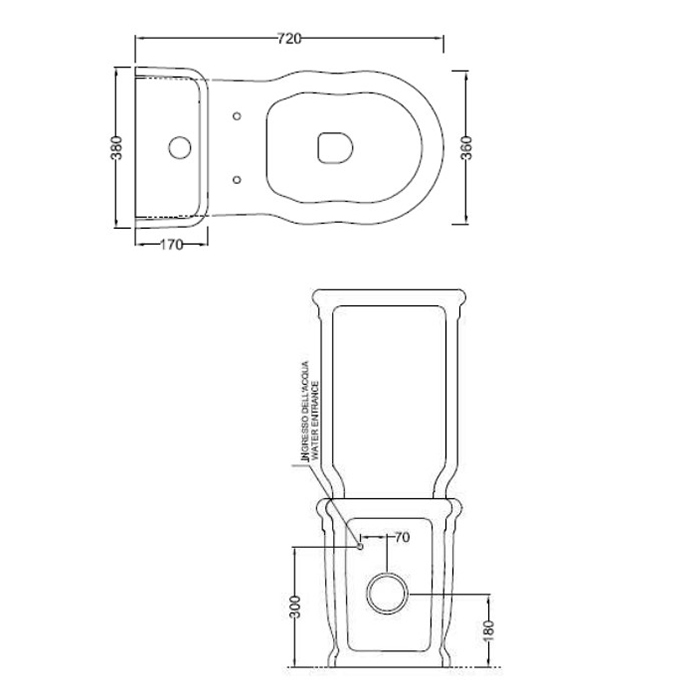 TW Ellada Унитаз моноблок 72x36 см., напольный, цвет: белый