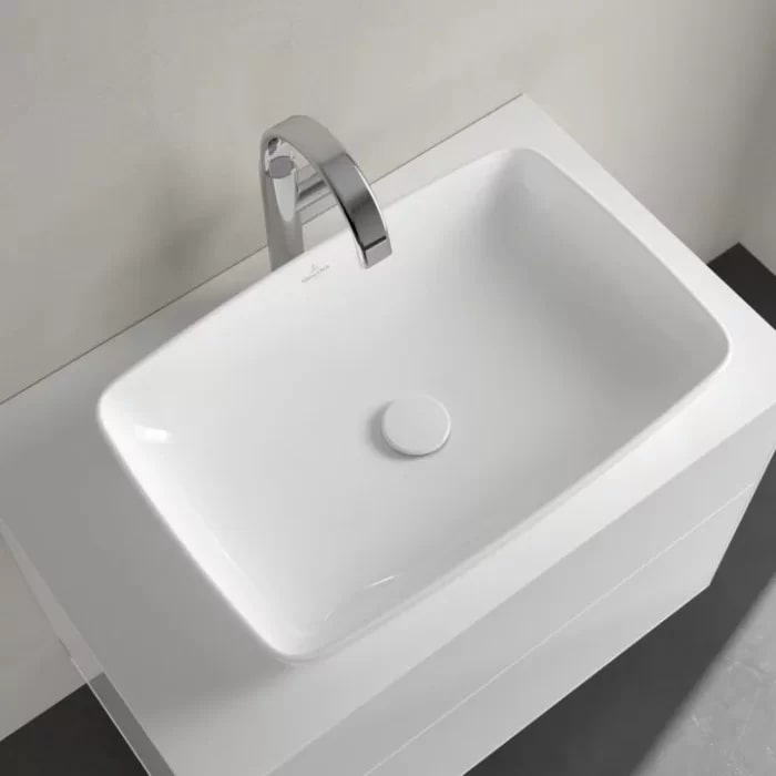 Villeroy&Boch Artis Раковина 58х38.5х12.5см., накладная, без отв., без перелива, TitanCeram, цвет: альпийский белый