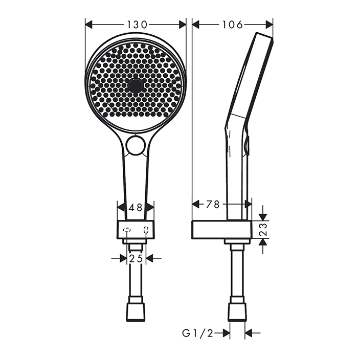 Hansgrohe Rainfinity Душевой набор (ручной душ 130мм, 3jet, держатель, шланг 1600мм), цвет: белый матовый