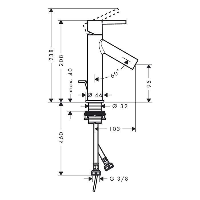 Axor Starck Смеситель для раковины 100, на 1 отв., с донным клапаном, цвет: шлифованная бронза