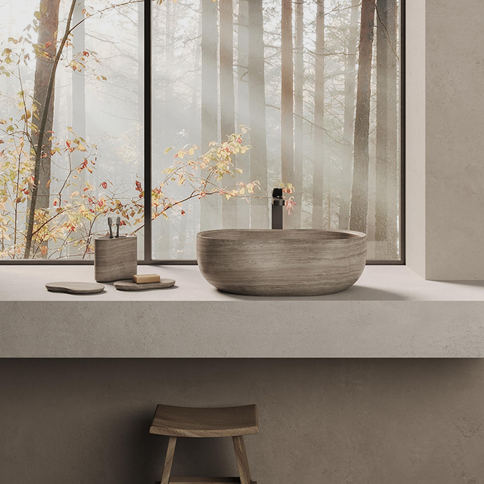 Dea Design Marble Forli Раковина 56х38х18см., накладная, без отв., мрамор, цвет: Stone Silk