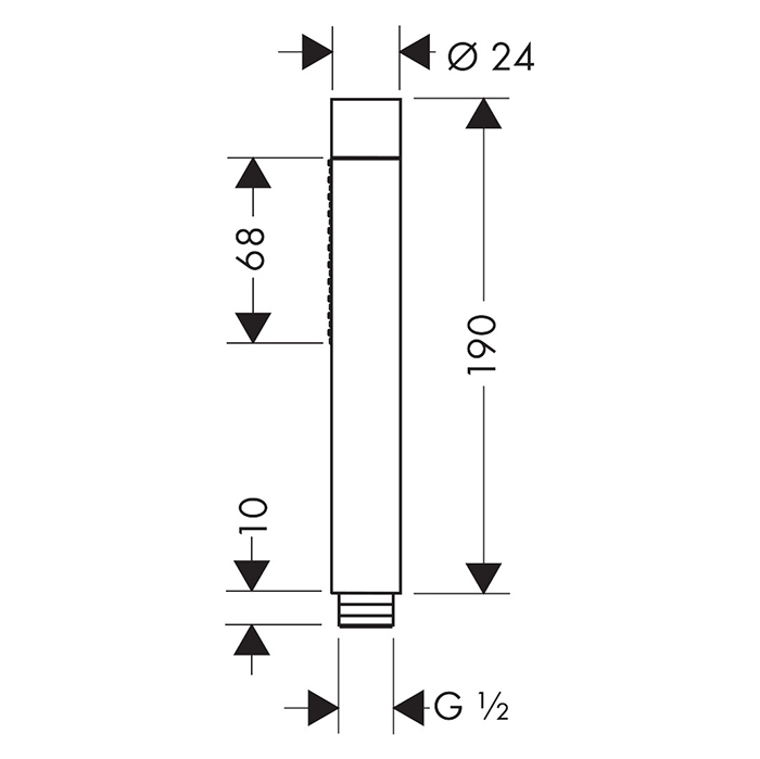 Axor Starck Ручной душ 2jet, ½, цвет: шлифованный черный хром