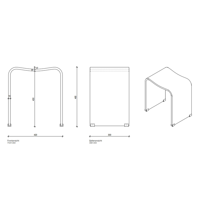 Decor Walther DW 80 Табурет 40x30x46см, акрил, напольный, цвет: белый