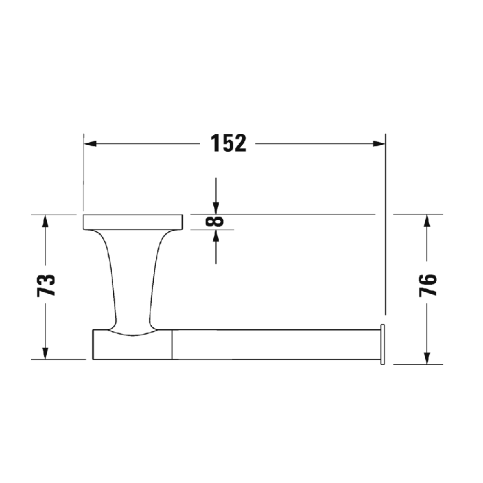 Duravit Starck T Держатель т/б, подвесной, цвет: Stainless steel Brushed