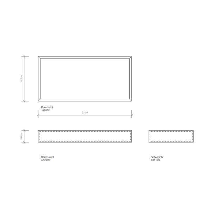 Decor Walther Brownie Tab M Лоток универсальный 22x10.5см, настольный, цвет: черная кожа