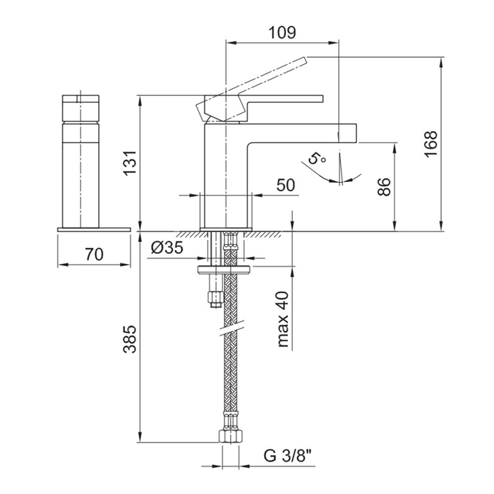 Fantini AR/38 Смеситель для раковины, 1 отверстие, цвет: хром