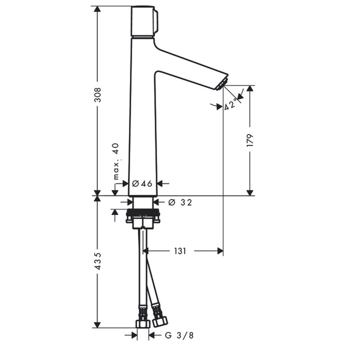 Hansgrohe Talis Select S 190 Смеситель для раковины, однорычажный, на 1 отв., h: 30,8см., цвет: хром