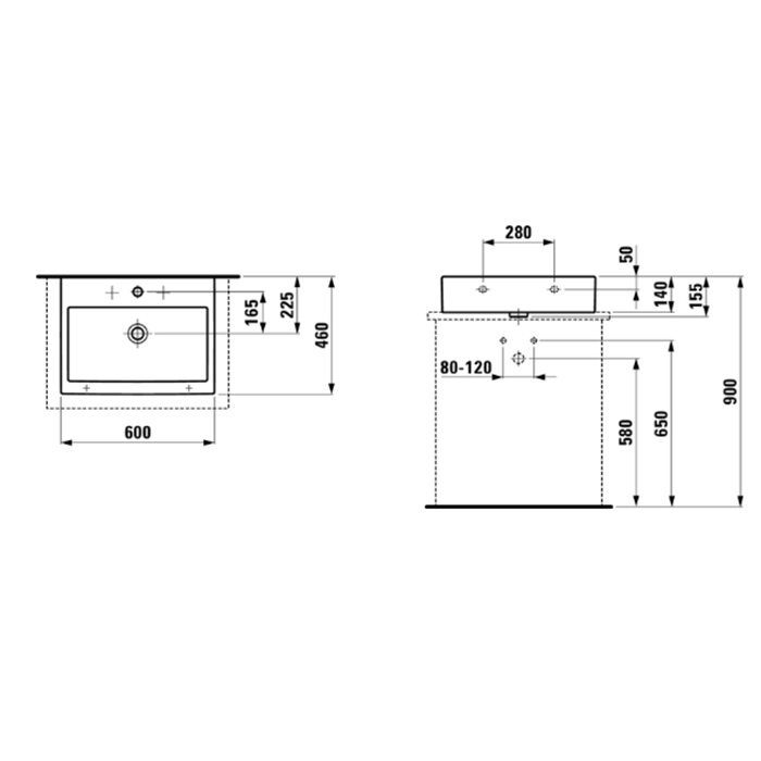 Laufen Living City Раковина 60х46х14 см, 1 отв., цвет: белый