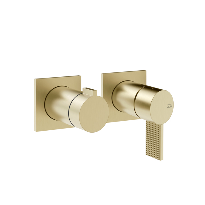 Gessi Inverso Diamantato Смеситель для душа, настенный, цвет: Brass Brushed PVD