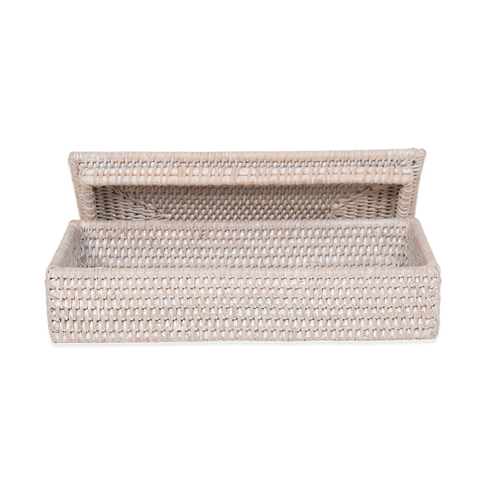 Decor Walther Basket BMD Контейнер 30x16х6см., с крышкой, настольный, цвет: ротанг светлый