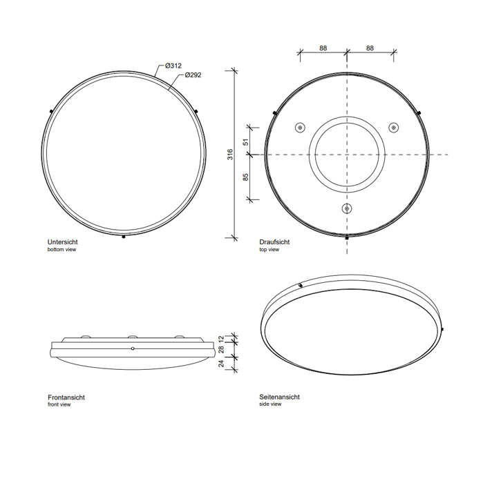 Decor Walther FIX 30 Светильник потолочный 30x6.5см, 1x R7S 118mm max. 150W, цвет: хром