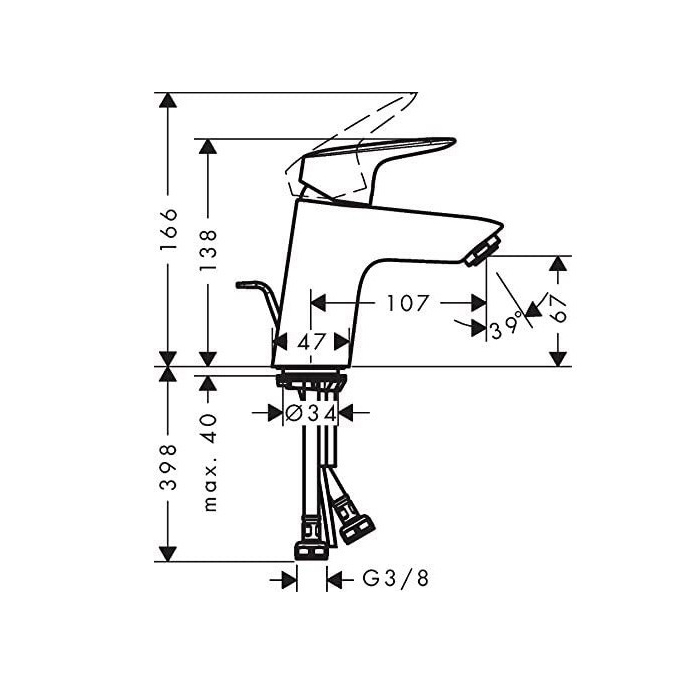 Hansgrohe MyCube M Смеситель для раковины, 1 отв., цвет: хром