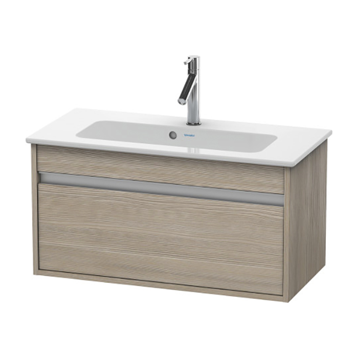 Duravit Ketho Тумба подвесная, 80x38.5х41, с раковиной, 1 выдв. ящик, цвет: сосна серебристая