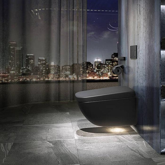 TOTO Neorest WX1 Комплект: Унитаз подвесной 66x45см, сиденье, инсталяция, клавиша смыва, Cefiontect, Rimless, цвет: черный матовый