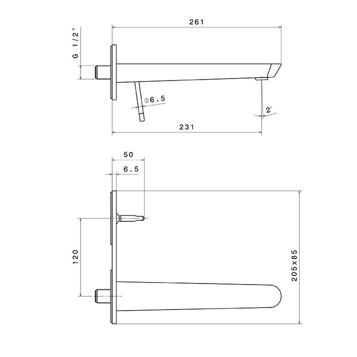Newform O'Rama Смеситель для раковины, встраиваемый, с длинным изливом, внешняя часть, цвет: черный матовый