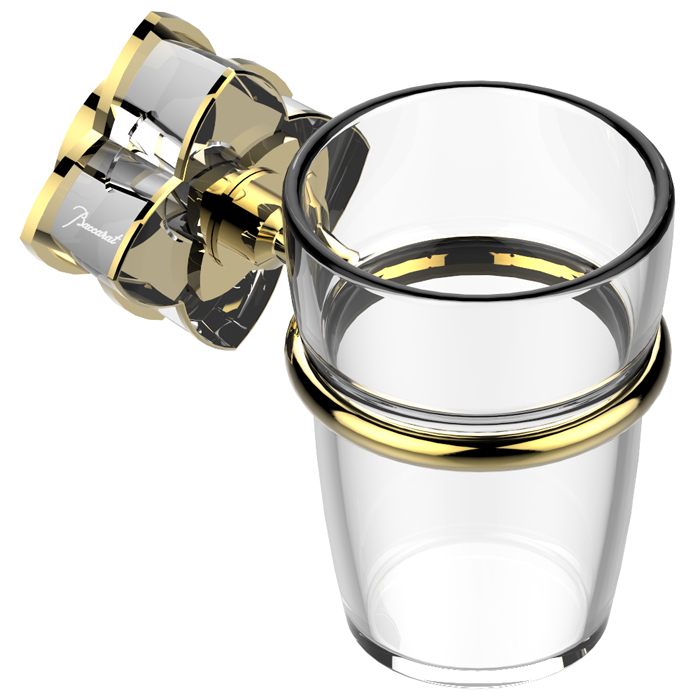 THG Pétale de cristal clair liseré doré Стакан, подвесной, цвет: золото/прозрачный хрусталь