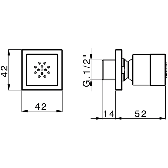 CISAL Cherie Боковая форсунка круглая, цвет: хром