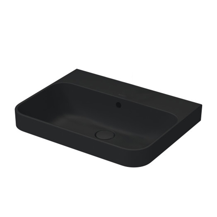 Duravit Happy D.2 Plus Раковина накладная, 60х46см., без отв., выпуск с керамической крышкой, цвет: Anthracite matt