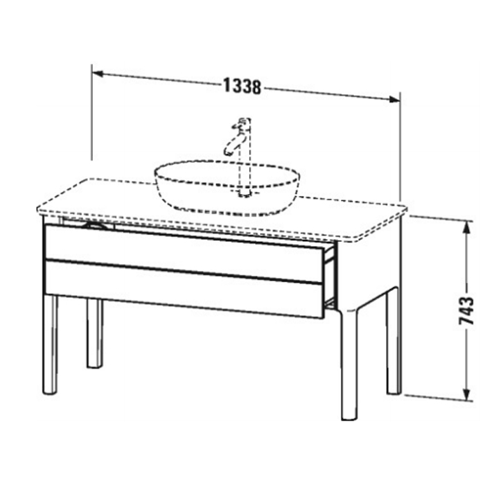 Duravit Luv База напольная 138.8x57х74.3см., 1 выдв.ящик, с раковиной и столешницей каменной,  цвет: скандинавско белый