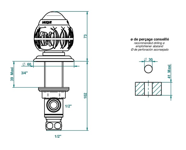 THG Panthere Cristal Clair Вентиль смесителя для раковины