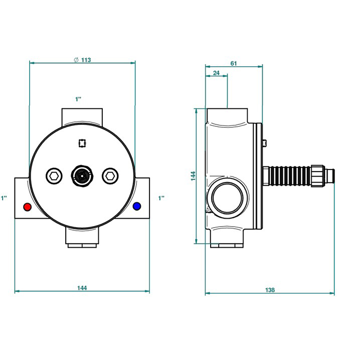 THG General items Встраиваемая часть термостата на 1"