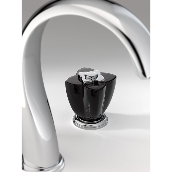 THG Petale de Cristal noir Смеситель для раковины, 3 отв., цвет: хром/черный хрусталь