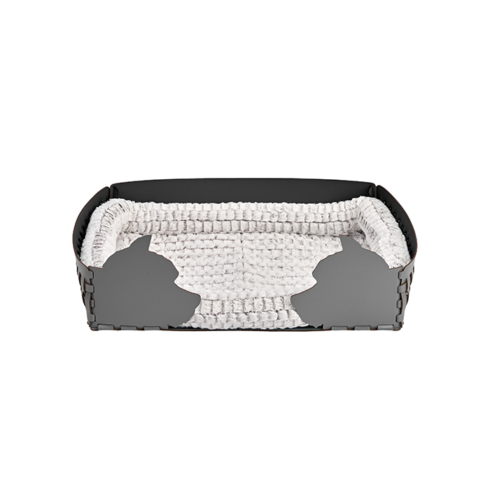 ADJ Лежанка Dog, 60x42xH15 см., цвет: серый/черный