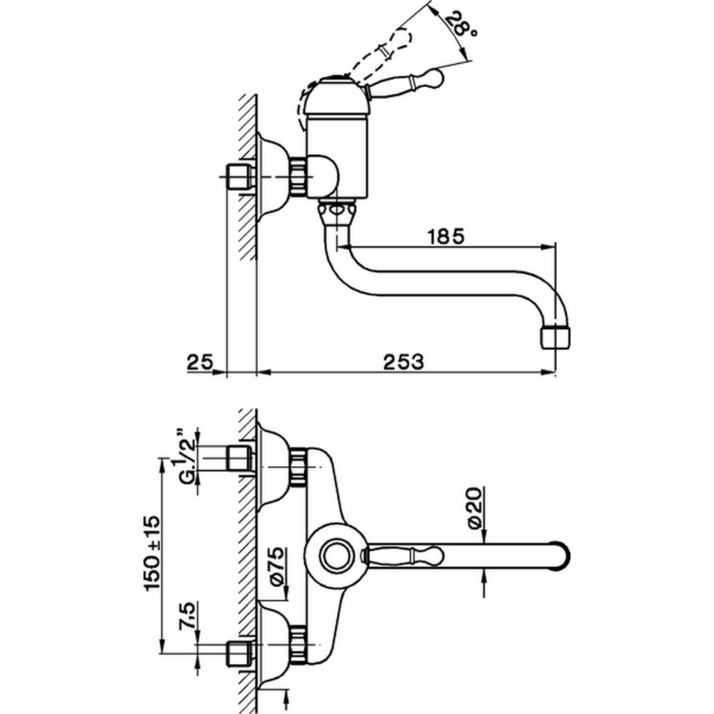 CISAL Arcana Royal Смеситель для кухни наружный, цвет: хром