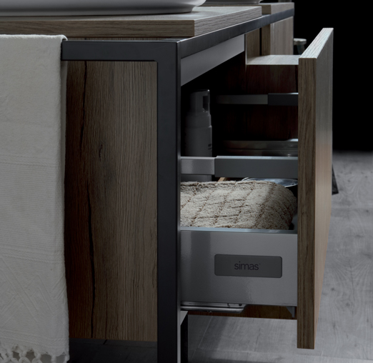 SIMAS Frame Комплект мебели с 2 ящиками и открытым элементом, 181x57xh72см, напольный, Цвет: темный дуб
