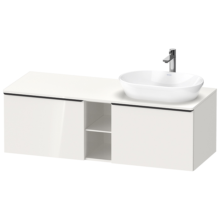 Duravit D-Neo Тумбочка подвесная 140х45.9x55см., раковина, 2 ящика, цвет: белый высокоглянцевый