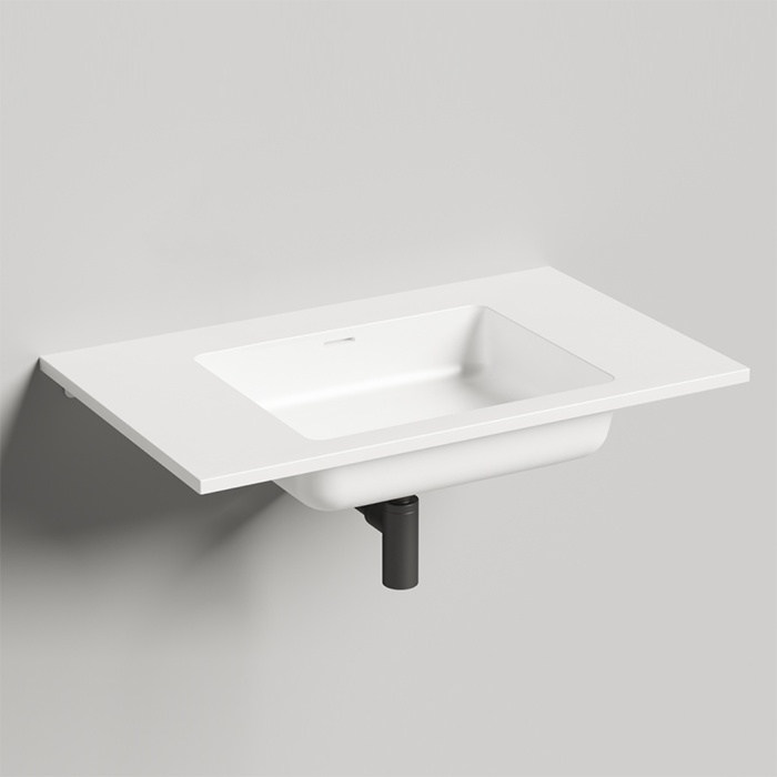 Salini Onda Раковина 80x50х16.3cм., без отв., c переливом, мат-л: S-Stone, цвет: белый матовый