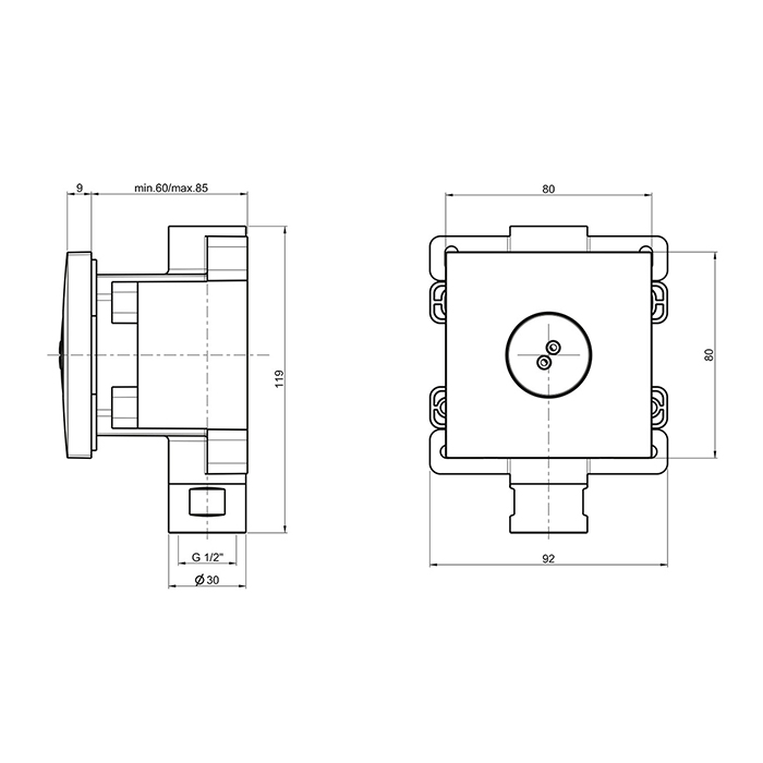 Almar Spin Square Форсунка встраиваемая, вращающаяся, цвет: хром