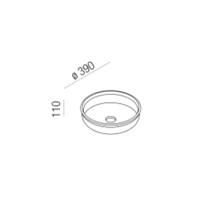 Agape Undici Раковина накладная Ø39см., без отв., без перелива, с донным клапаном, Solid surface, цвет: белый матовый