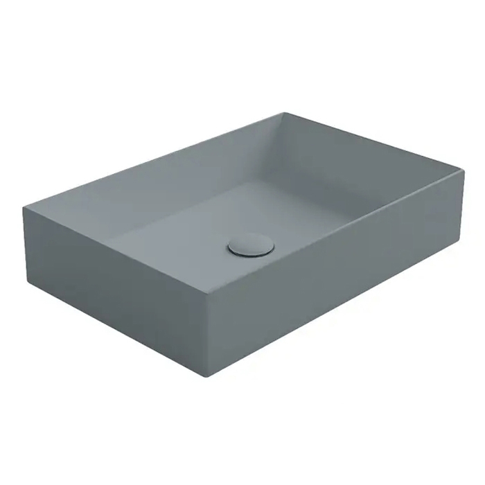 Simas Agile Раковина 60х40см., накладная, без перелива, без отв., цвет: Cemento matt