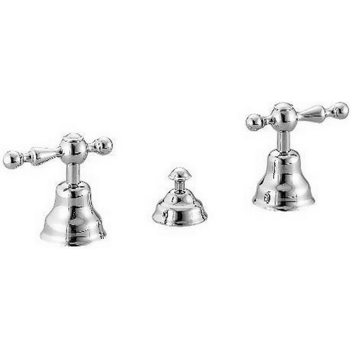 CISAL Arcana America Смеситель для биде на 3 отверстия без излива, с донным клапаном, цвет: хром