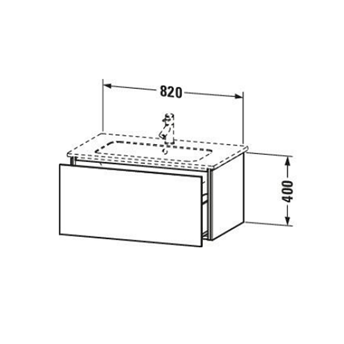 Duravit L-Cube Тумба с раковиной 82х48.1х40см., подвесная, 1 выдв. ящик, цвет: орех натуральный