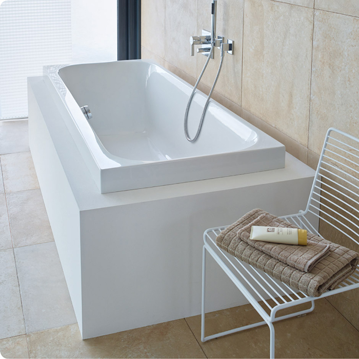 Duravit Happy D.2 Ванна акриловая 170х70x46см, прямоугольная .встраиваемая версия , с наклоном для спины слева, цвет: белый