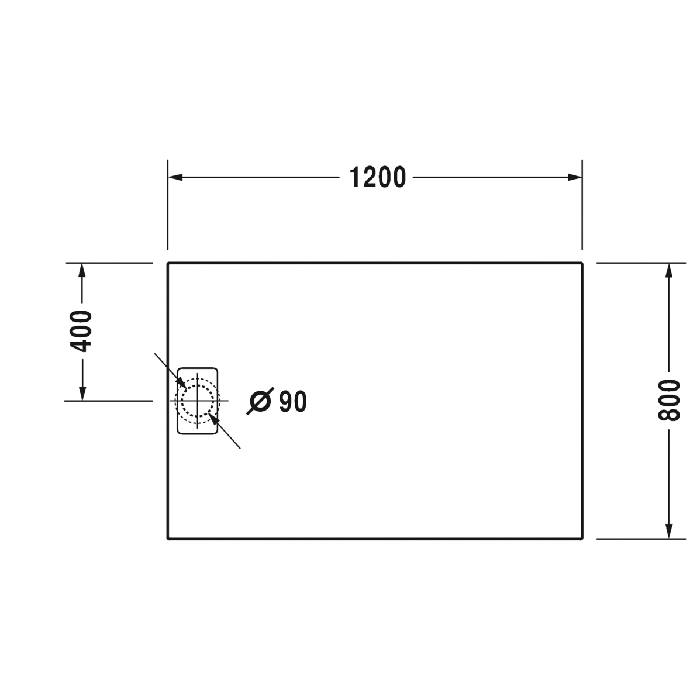 Duravit Stonetto Поддон композитный прямоугольный 120x80х5см, d9см, цвет Антрацит