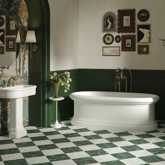 Salini Opera Ванна 180х90х60см., отдельностоящая, S-Stone, с донным клапаном "Up&Down", сифоном, слив-переливом, опорами, цвет: белый матовый