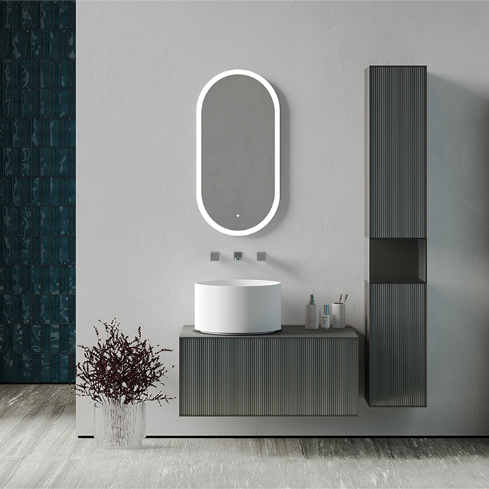 Salini Armonia Зеркало для ванны 45х178.5х2.5см., фоновая и фронтальная подсветка 3в1, сенсорный выключатель, крепления, без подогрева