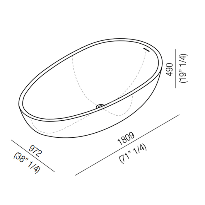 Agape Spoon XL Ванна отдельностоящая 180.9x97.2x49 см, цвет: белый