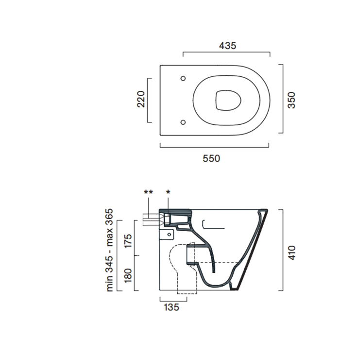 Catalano Zero Унитаз напольный 55х35см, безободковый, смыв Tornado, покрытие Cataglaze+, цвет белый глянцевый